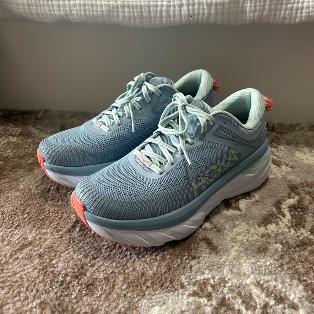 Hoka Bondi 7 Blue Fog Running Shoes